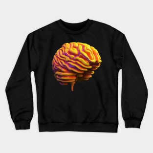 Neon Brain Realistic Retro Science Colorful Crewneck Sweatshirt